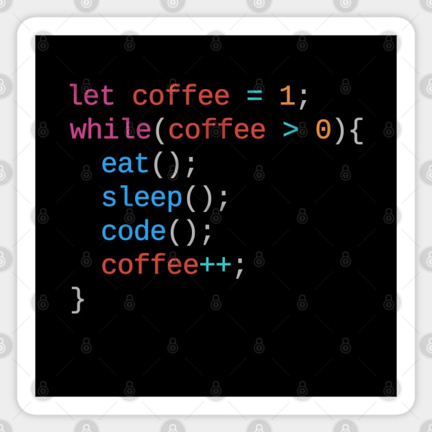 Eat Sleep Code Coffee Shirt for Programmers and Developers Sticker by affan2fly